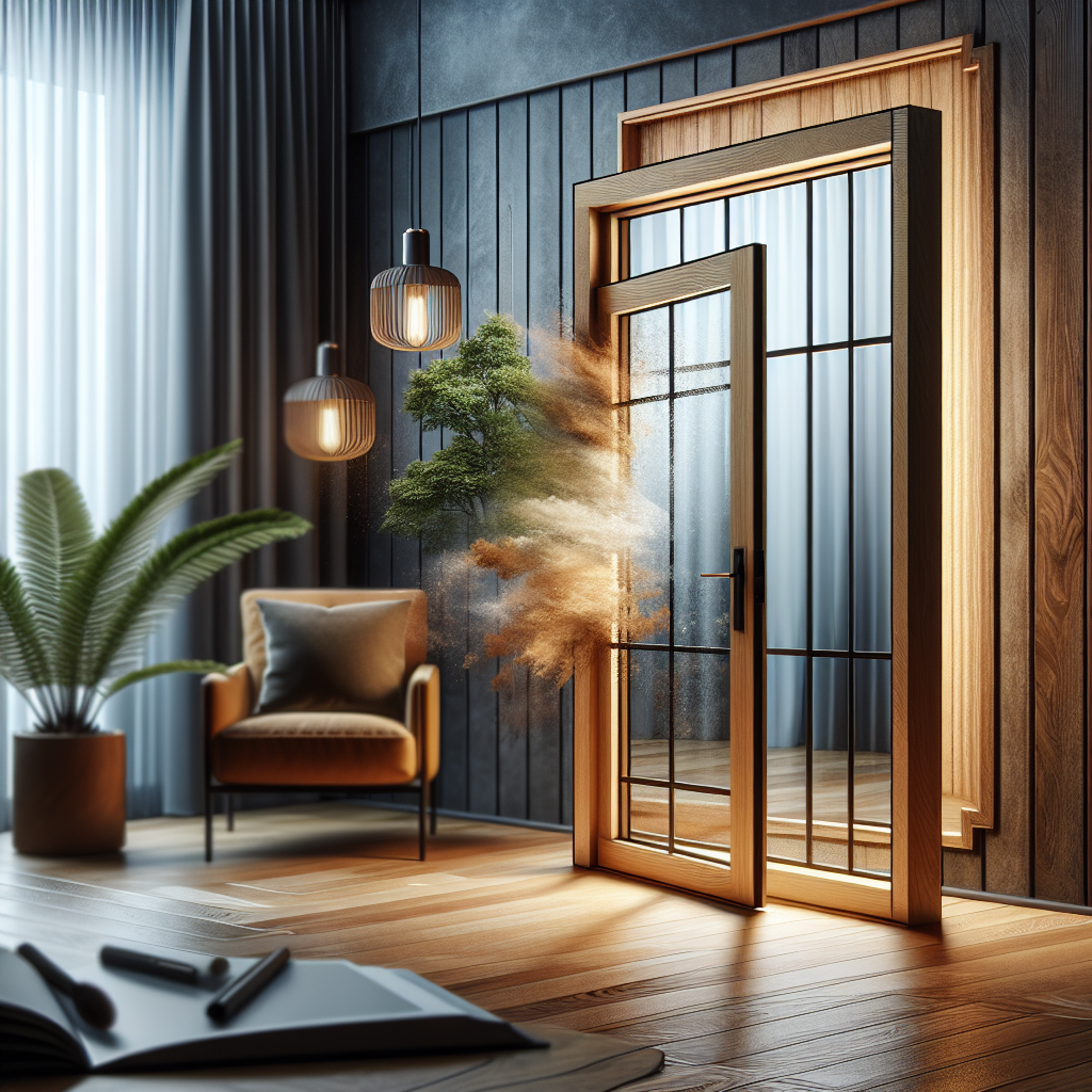 schiebetür holz glas