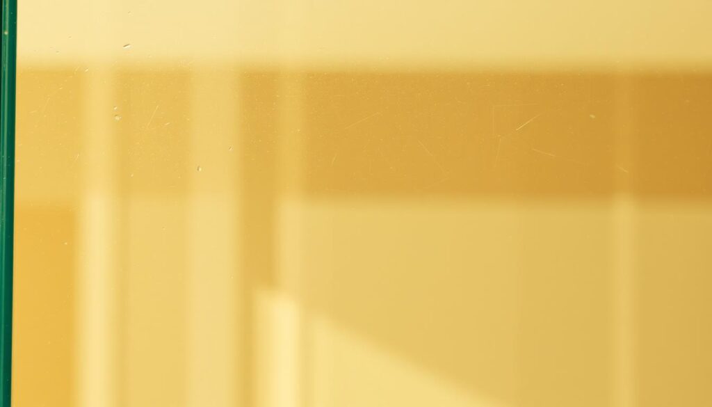 A high-quality, tempered glass door panel shimmers in the warm, natural light. The glass surface is smooth and flawless, reflecting the clean, minimalist design of the surrounding architecture. Intricate details of the glass structure, including its thickness and edge treatment, are clearly visible, conveying a sense of strength and durability. The glass appears almost weightless, yet it exudes a powerful, protective presence, ensuring the safety and security of the living space. The overall atmosphere is one of understated elegance, sophistication, and unwavering quality - a testament to the craftsmanship and attention to detail that define the best in modern glass door solutions.