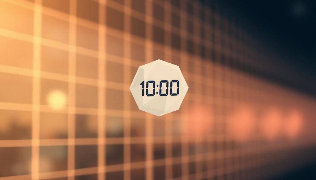 Lieferzeit 100 100 - a digital illustration depicting a stylized visual representation of a delivery timeline. In the foreground, a geometric countdown timer hovers, its digits "100 100" conveying a sense of efficiency and punctuality. The background features a softly blurred grid-like pattern, evoking a modern, minimalist aesthetic. Warm, neutral tones and subtle lighting create a calm, professional atmosphere, suitable for an article section on ordering, delivery, and pricing advantages.