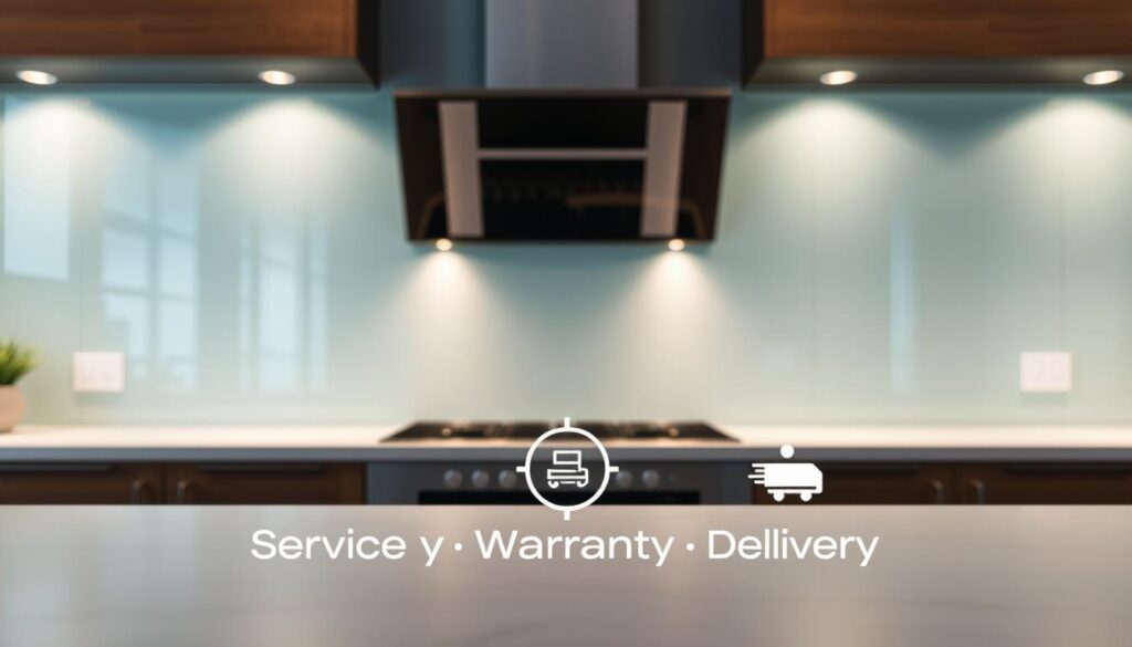 A professional, modern glass kitchen backsplash, showcasing a sleek, high-quality design with precise measurements. Soft, directional lighting illuminates the glass surface, creating a warm, inviting atmosphere. In the foreground, a simple, elegant icon representing service, warranty, and delivery, conveying the quality and experience behind the custom glass solutions. The middle ground features a clean, minimalist layout with subtle textures, drawing the viewer's attention to the key visual elements. The background is a subtly blurred, neutral space, allowing the glass and icons to take center stage. The overall composition radiates a sense of trust, reliability, and attention to detail. A professional, modern glass kitchen backsplash, showcasing a sleek, high-quality design with precise measurements. Soft, directional lighting illuminates the glass surface, creating a warm, inviting atmosphere. In the foreground, a simple, elegant icon representing service, warranty, and delivery, conveying the quality and experience behind the custom glass solutions. The middle ground features a clean, minimalist layout with subtle textures, drawing the viewer's attention to the key visual elements. The background is a subtly blurred, neutral space, allowing the glass and icons to take center stage. The overall composition radiates a sense of trust, reliability, and attention to detail.