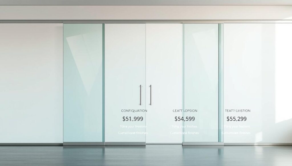 A sleek, modern glass sliding door system set against a bright, airy backdrop. The transparent glass panels glide effortlessly, showcasing the high-quality craftsmanship and design. The configuration options are displayed elegantly, with detailed dimensions, customizable finishes, and pricing information presented in a clean, user-friendly interface. Soft, diffused lighting illuminates the scene, highlighting the seamless integration of form and function. The overall atmosphere conveys a sense of transparency, fairness, and individualism, reflecting the key section title. A sleek, modern glass sliding door system set against a bright, airy backdrop. The transparent glass panels glide effortlessly, showcasing the high-quality craftsmanship and design. The configuration options are displayed elegantly, with detailed dimensions, customizable finishes, and pricing information presented in a clean, user-friendly interface. Soft, diffused lighting illuminates the scene, highlighting the seamless integration of form and function. The overall atmosphere conveys a sense of transparency, fairness, and individualism, reflecting the key section title.