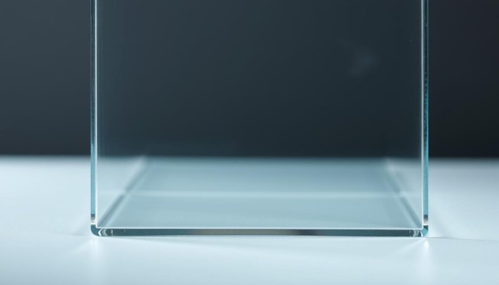 High-quality macro photograph of 8mm thick, transparent, nano-scale glass panel, showcasing its smooth, pristine surface and high-end aesthetic. The glass has a subtle, elegant sheen under studio lighting, with a crisp, flawless appearance and no visible imperfections. The composition places the glass panel in the center, filling the frame, with a soft, blurred background that allows the material's refined textures and optical qualities to be the primary focus. Captured with a professional-grade camera and macro lens to highlight the glass's intricate nano-structure and premium, high-end visual appeal. High-quality macro photograph of 8mm thick, transparent, nano-scale glass panel, showcasing its smooth, pristine surface and high-end aesthetic. The glass has a subtle, elegant sheen under studio lighting, with a crisp, flawless appearance and no visible imperfections. The composition places the glass panel in the center, filling the frame, with a soft, blurred background that allows the material's refined textures and optical qualities to be the primary focus. Captured with a professional-grade camera and macro lens to highlight the glass's intricate nano-structure and premium, high-end visual appeal.