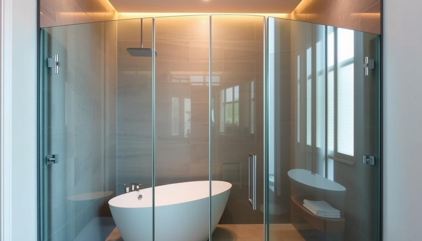 Duschwand über Eck für Badewanne: Maßgeschneiderte Schiebettüren von Glastürhop24 glasscheibe dusche