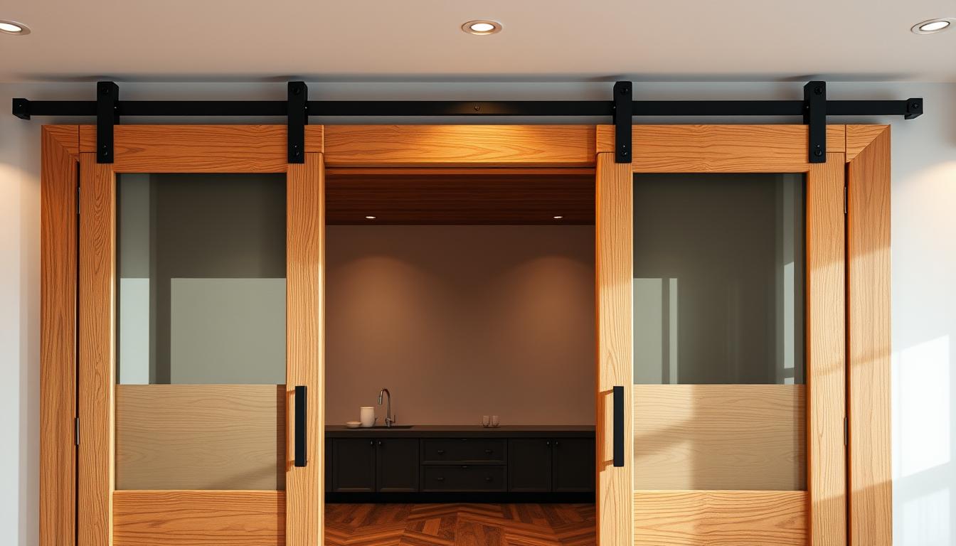 Schiebetür Holz Komplettset - Individuelle Designs von Glastuerhop24 schiebetür holz komplettset