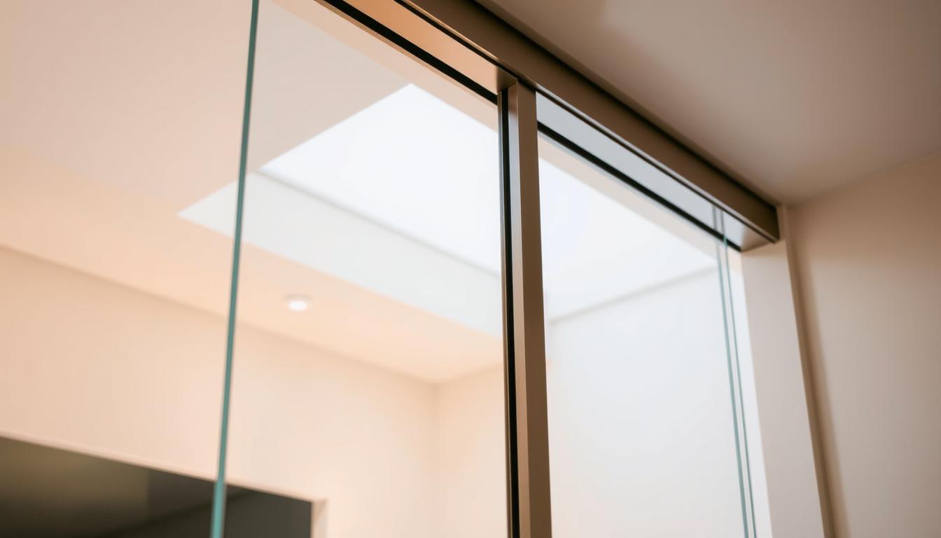 glasschiebetür mit deckenmontage