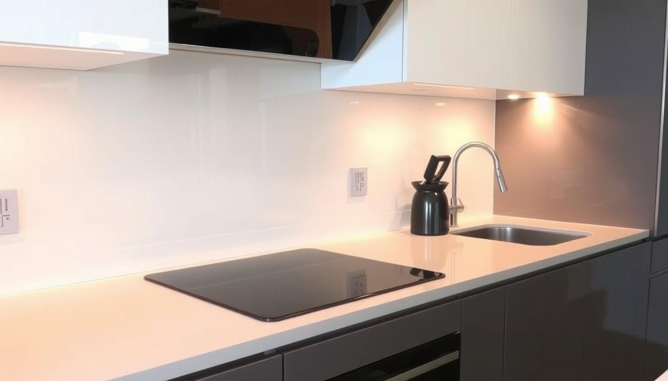 spritzschutz für küche aus glas